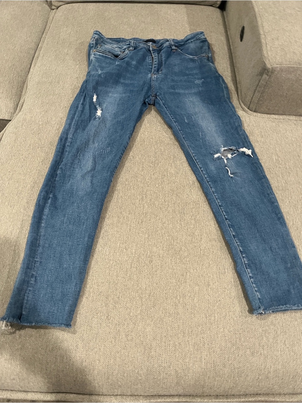 MOTHER Women’s Skinny Jeans - Blue Distressed Size 27